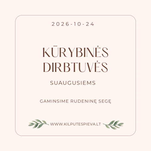 Kūrybinės dirbtuvės SUAUGUSIEMS (10-24d.) Rudeninė segė