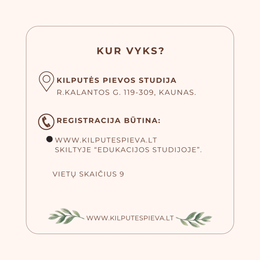 Kūrybinės dirbtuvės SUAUGUSIEMS (10-24d.) Rudeninė segė